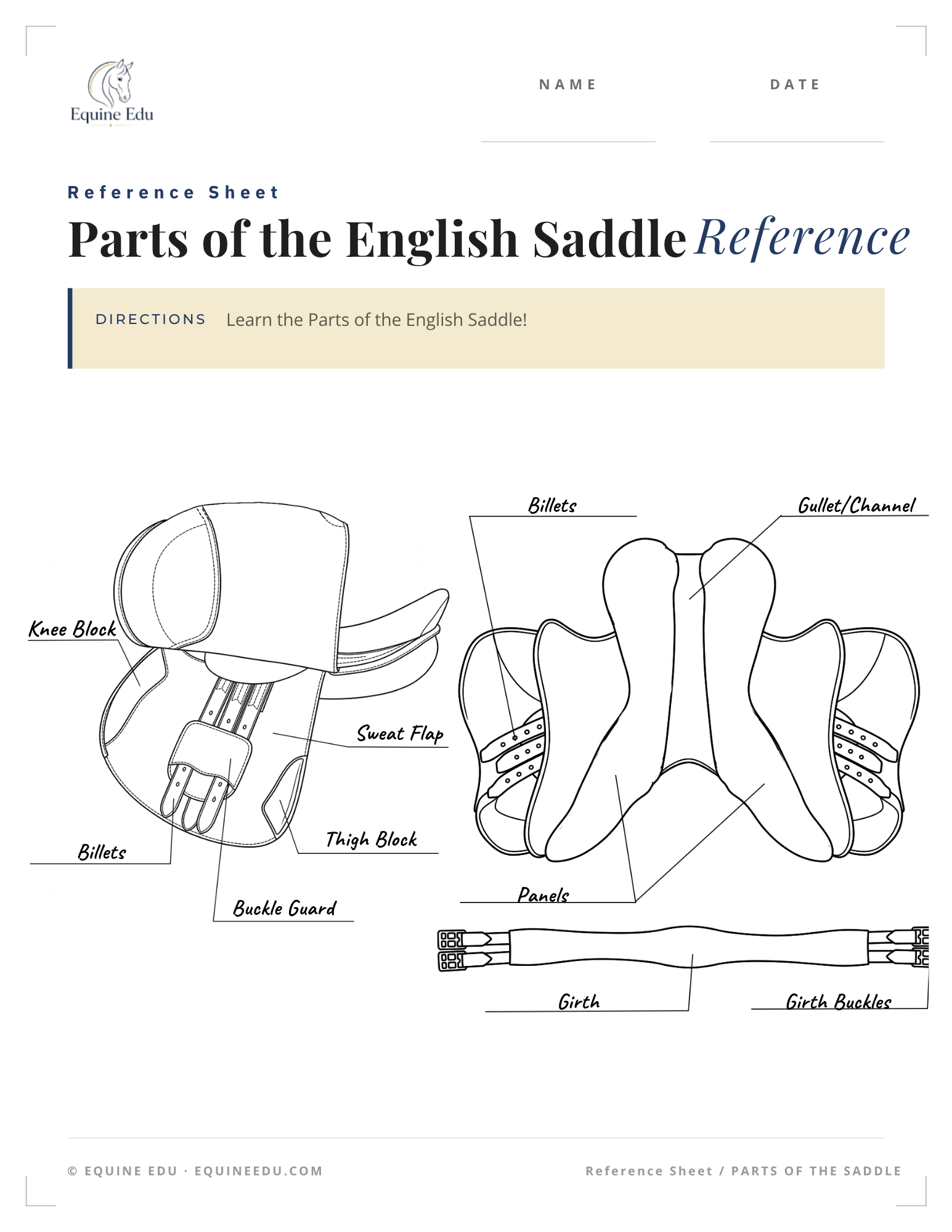 English Bridle Parts Reference preview